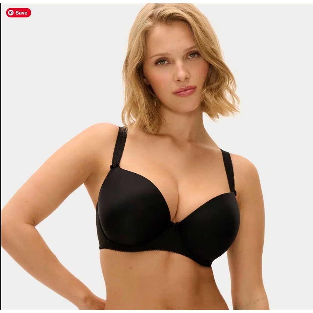 Freya Deco Moulded Plunge Bra Black Underwire T-Shirt Bra AA4234BLK 38E 38DDD